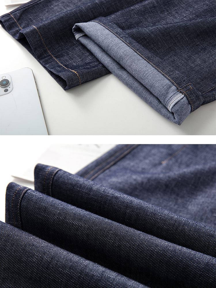 【大牌代工厂出品】和顺圣天丝亚麻垂感牛仔阔腿裤26003·蓝色