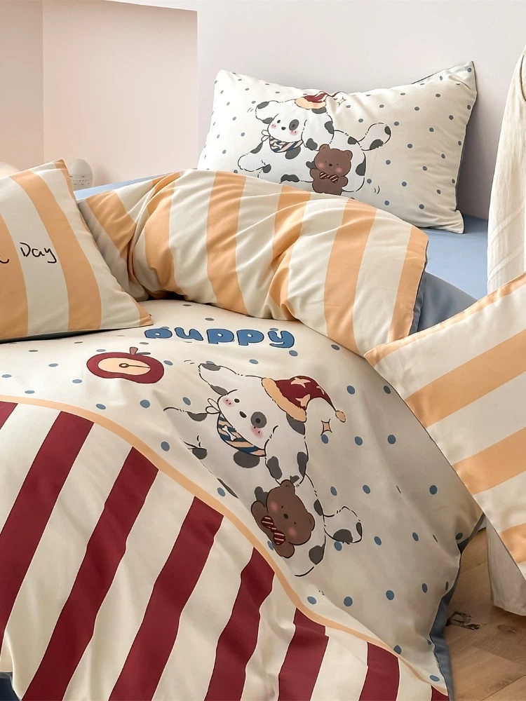 多宝雅2026春夏新款全棉大版数码印花四件套·恰帕狗