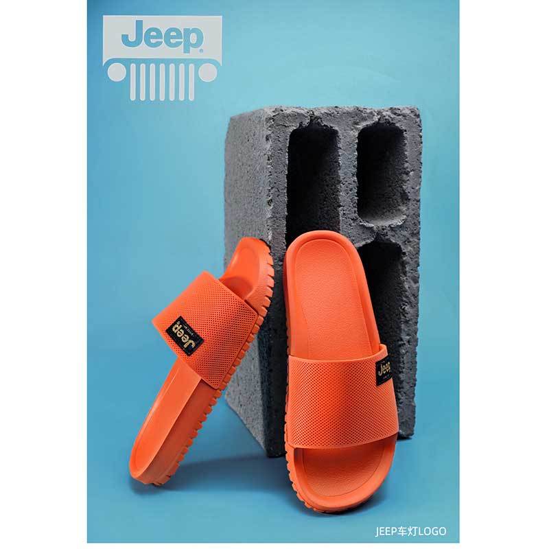 jeep高端软底踩屎感一字拖浴室洗澡专用防滑拖鞋P210MTX086-22·黑色