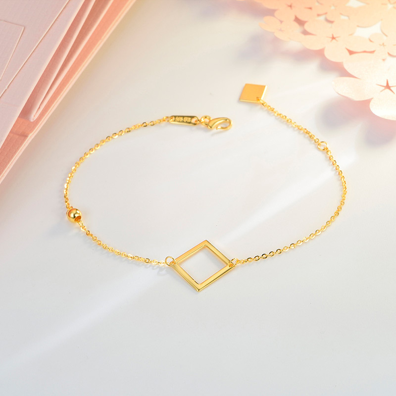 兆亮珠宝 5G黄金全新工艺菱镜手链 足金999黄