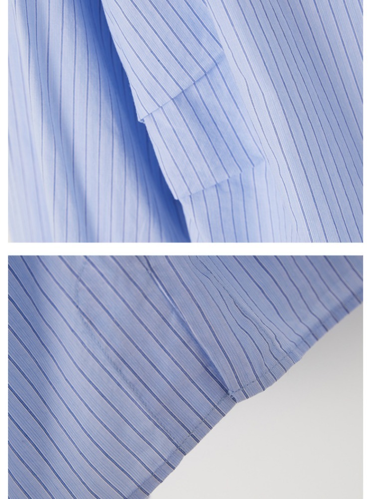 100棉可风各风圆领宽松格纹衬衫512061·白色