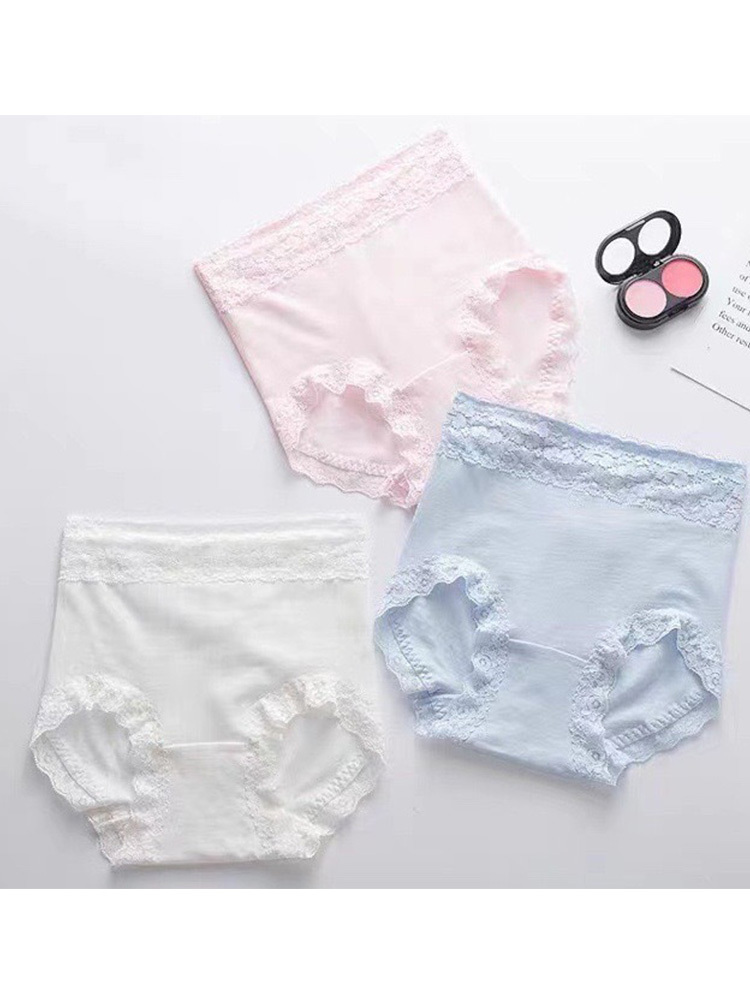 【3件装】砾驾收腹裤纯棉内裤新款无痕内裤·DWFZ-001黑色【超高腰蕾丝边