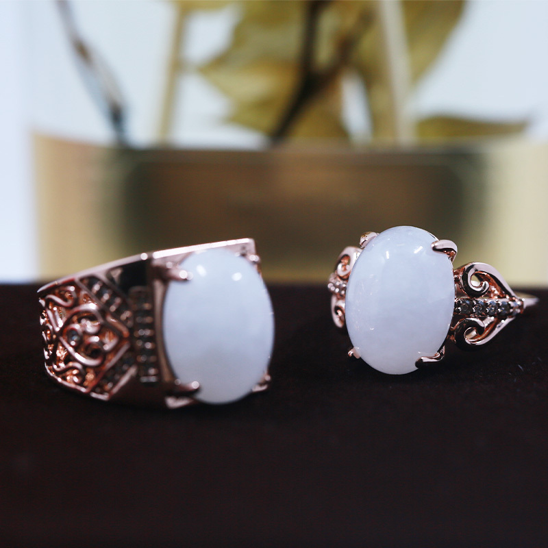 龙凤棠 羊脂玉对戒