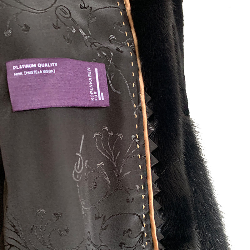 ECKE 女士水貂大衣·黑色