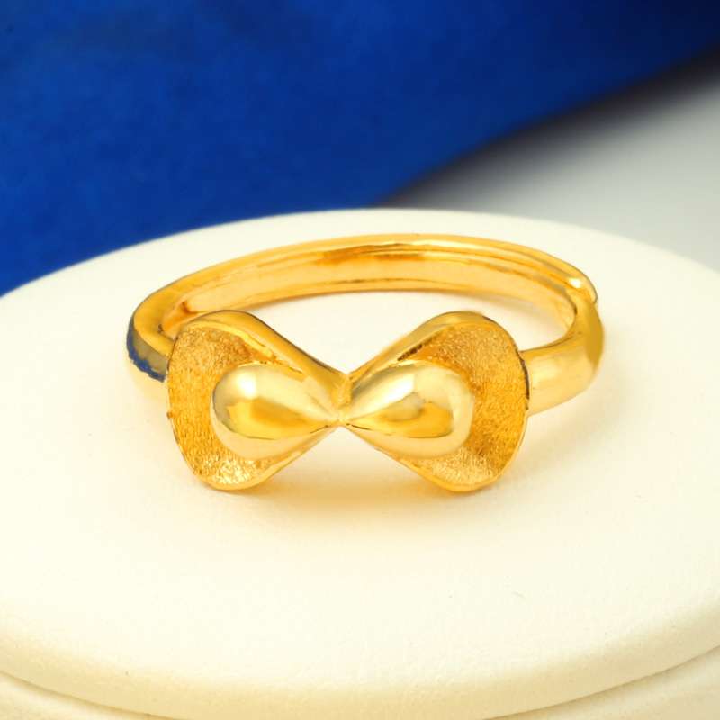 兆亮珠宝 情人结 足金999黄金戒指活口女戒 4.0-4.1g