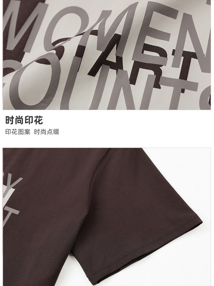 【95精梳棉】蓝萱大码四排字母短T恤HN8616·花灰色