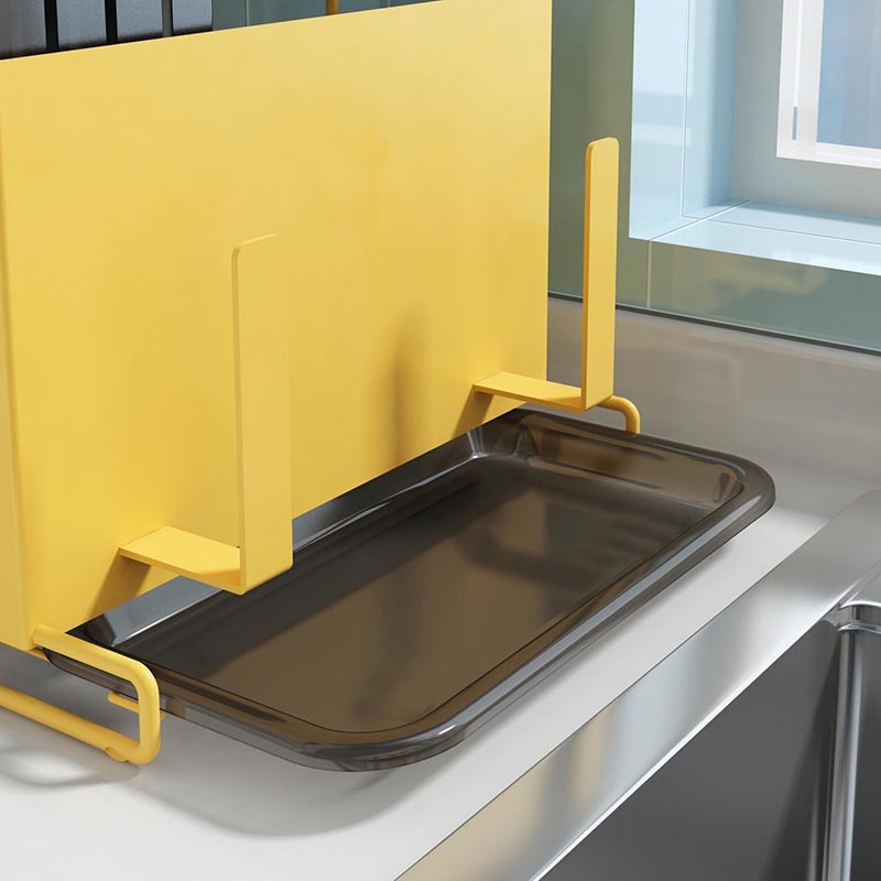 厨房二代台面刀架筷子筒菜板收纳置物架·黄色