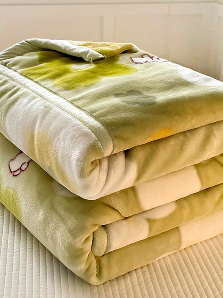 多宝雅拉舍尔双层加厚毛200*230cm 6.8斤·清新朵朵