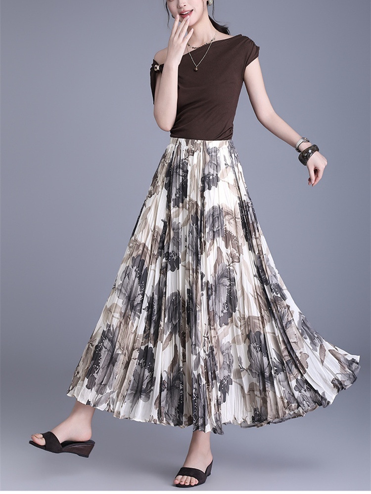 梦卓旋松紧腰飘逸雪纺百褶裙ZS511·15号