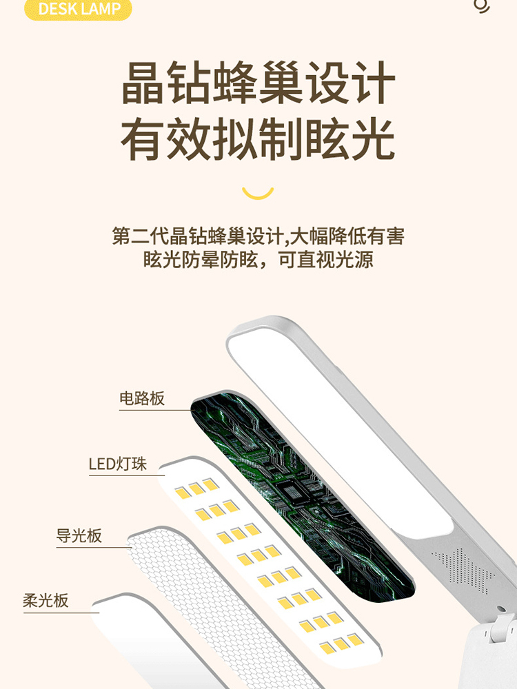 台灯护眼学习LED可充插电台灯·2400mah