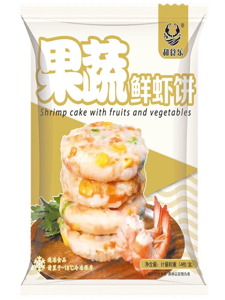果蔬鲜虾饼 100g*5袋 冷冻半成品 儿童早餐果蔬虾仁 空气炸锅食材