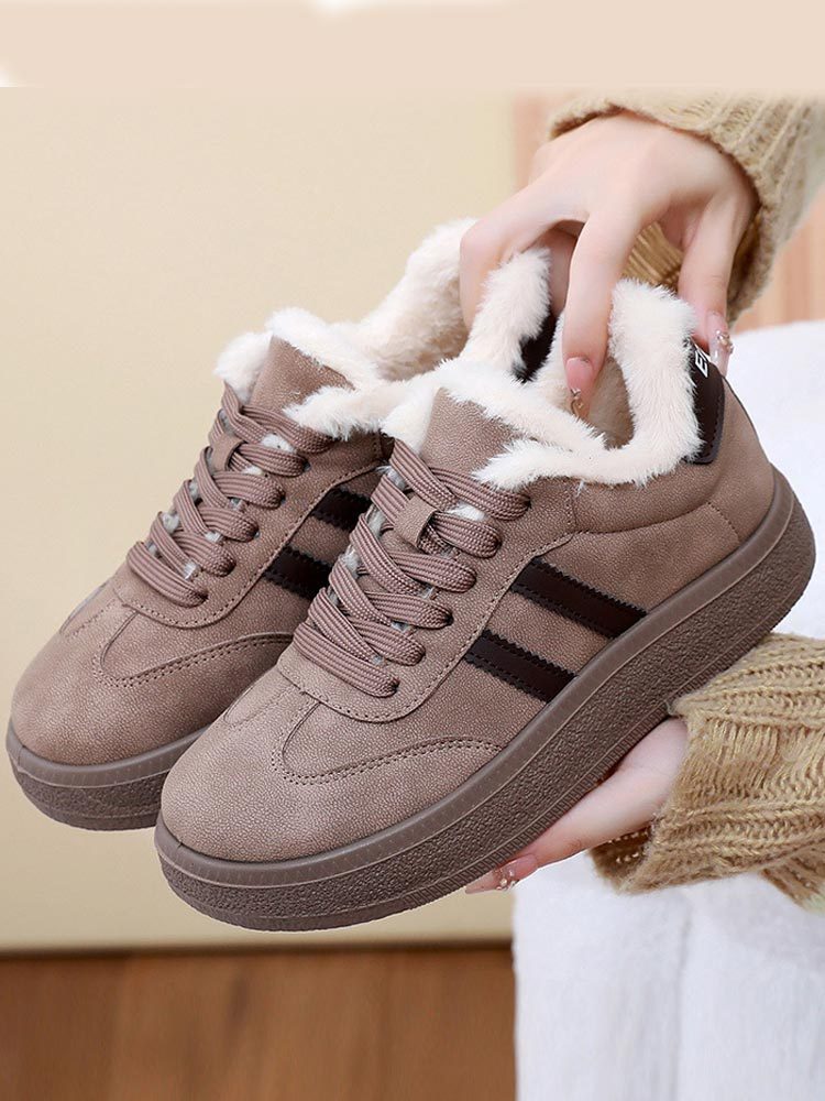 加绒系带德训女鞋302#·卡其色