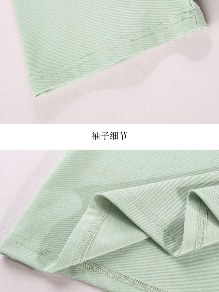 【92精梳棉】轩凌子拼接翻领短袖T恤XS82620047·冰茶色