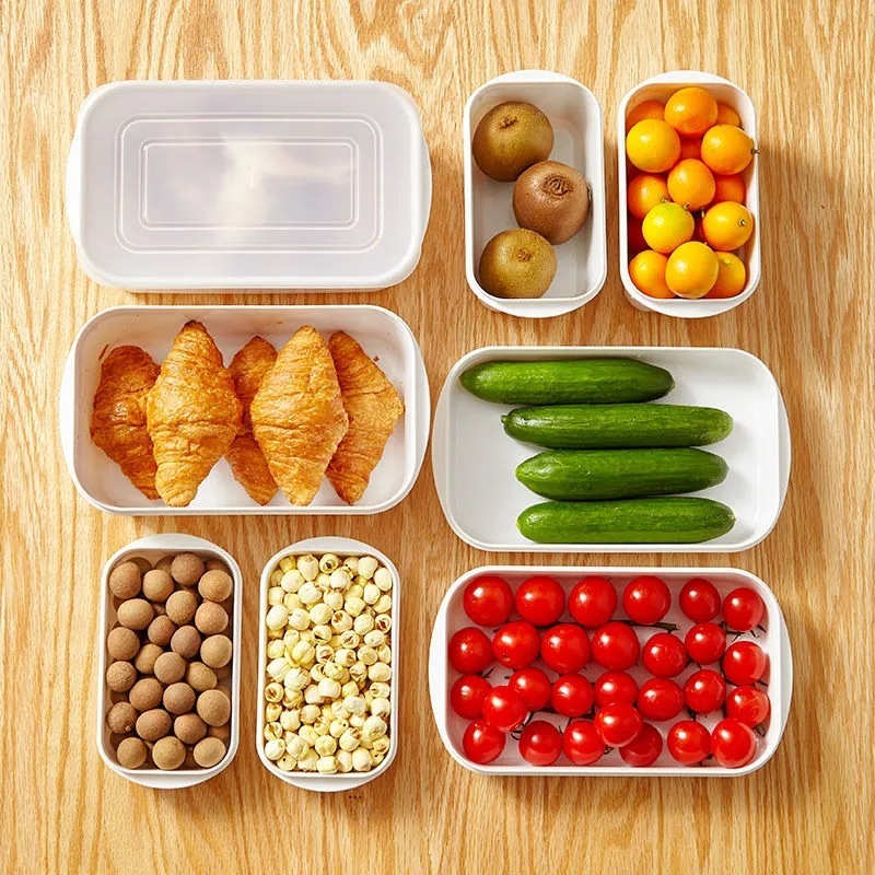 5个日式刻度保鲜盒分装收纳冷藏微波加热食品级