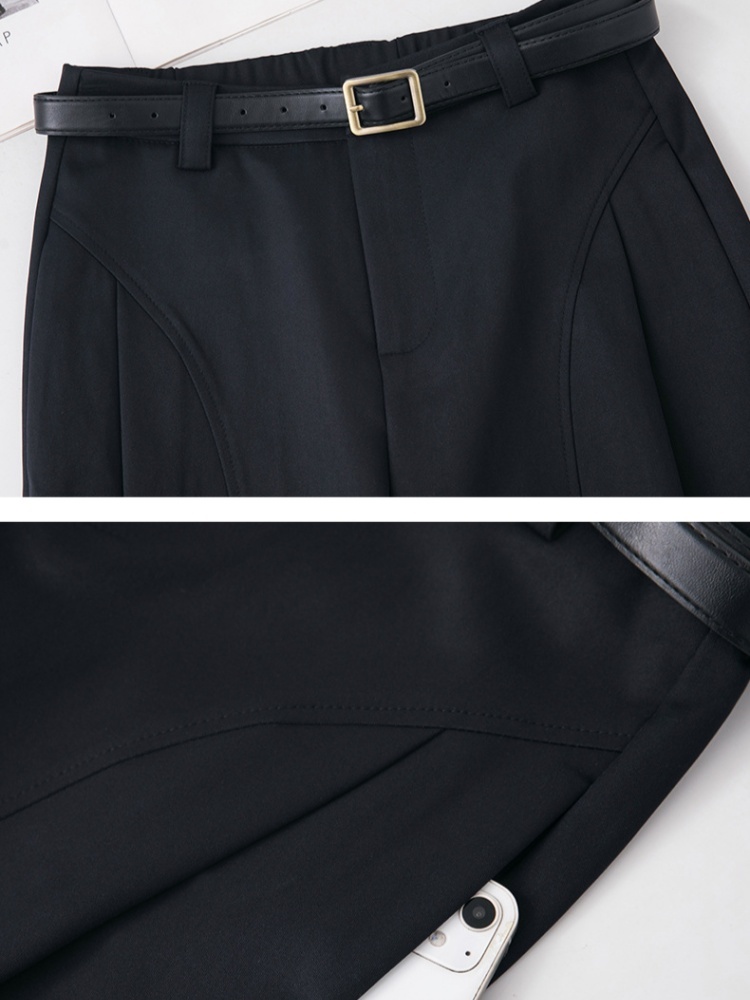 【大牌代工厂出品】和顺圣舒柔特后松紧弯刀裤3053·黑色