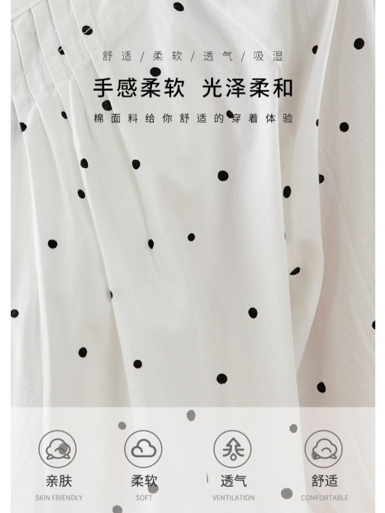 【高支纯棉】可风各圆领波点短袖衬衫52199·白色