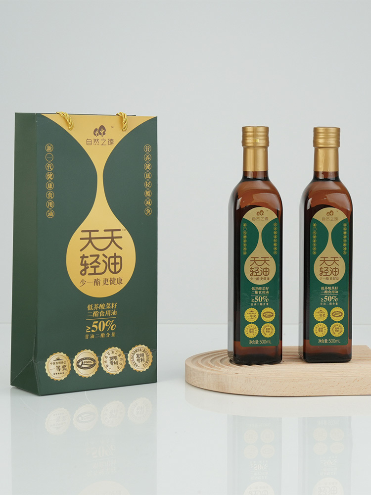 自然之臻天天轻油低芥酸菜籽二酯油500ml*6瓶