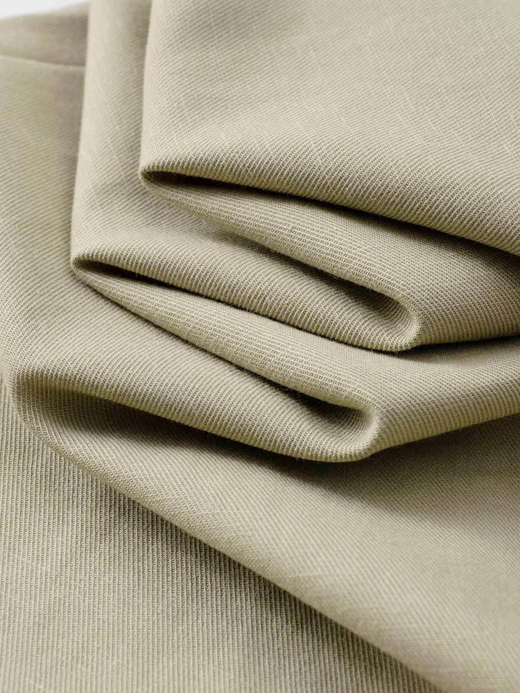 天丝棉麻松紧腰抽绳宽松男士直筒裤CK103#·藏青色