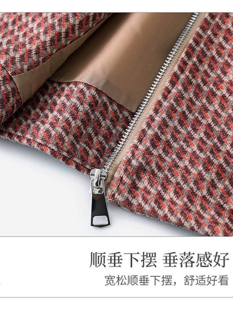 底蕴千鸟格连帽外套J251W2506BZ·灰蓝