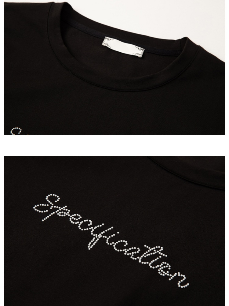 【95棉】凯诗帕字母烫钻T恤6419·黑色