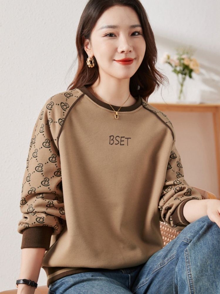 轩凌子字母插肩袖卫衣S82410033·烟雾紫