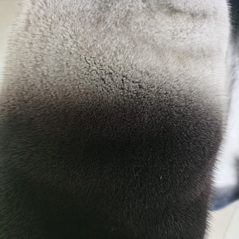 索娜斯段染丹麦进口水貂大衣·银蓝色