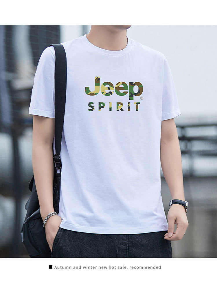 JEEP男士薄款短袖T恤休闲衬衫279024·黑色