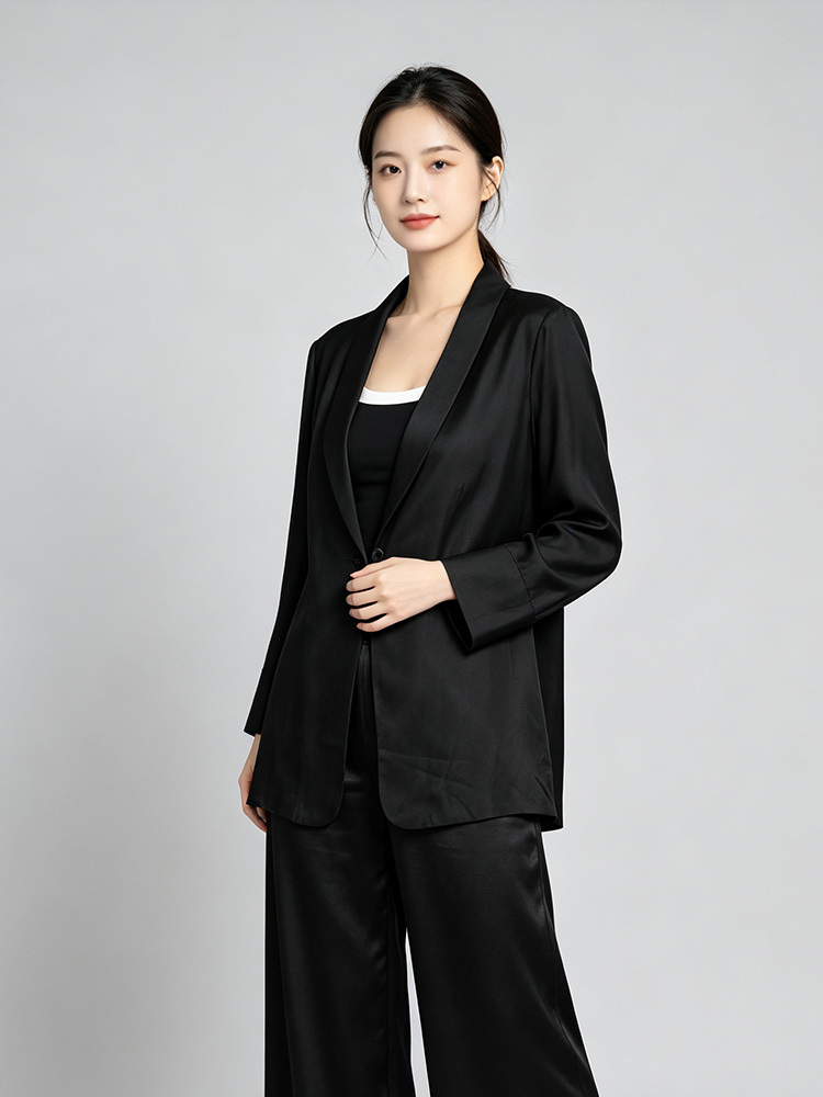 锦纯桑蚕丝西装361718·黑色缎面