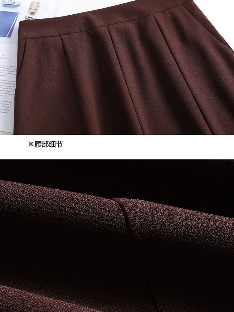 梦卓旋春夏八片松紧腰半身裙JYM8606·咖色
