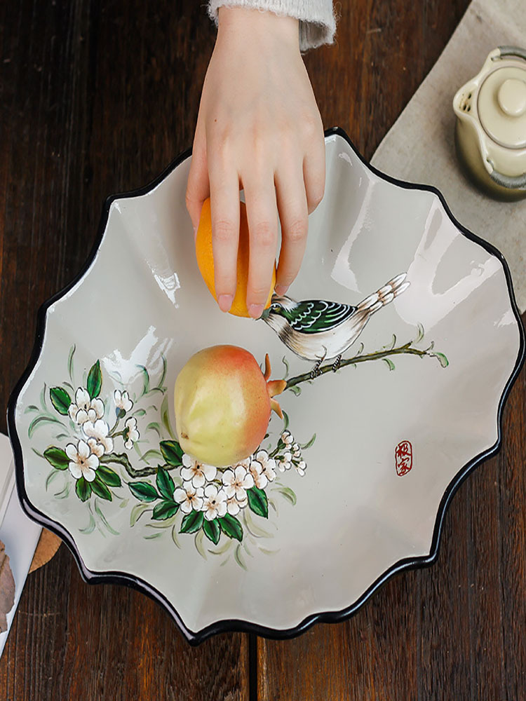 新中式优质精美陶瓷水果盘干果盘 陌上花开