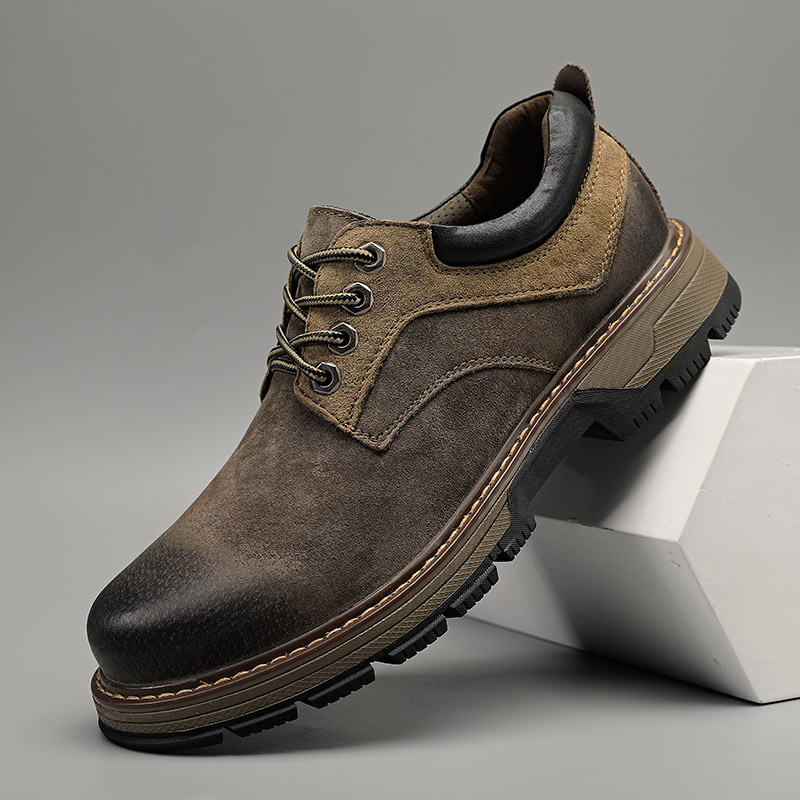 逐旅 低帮真皮工装马丁靴复古英伦风大头皮鞋RSD-98288·灰色