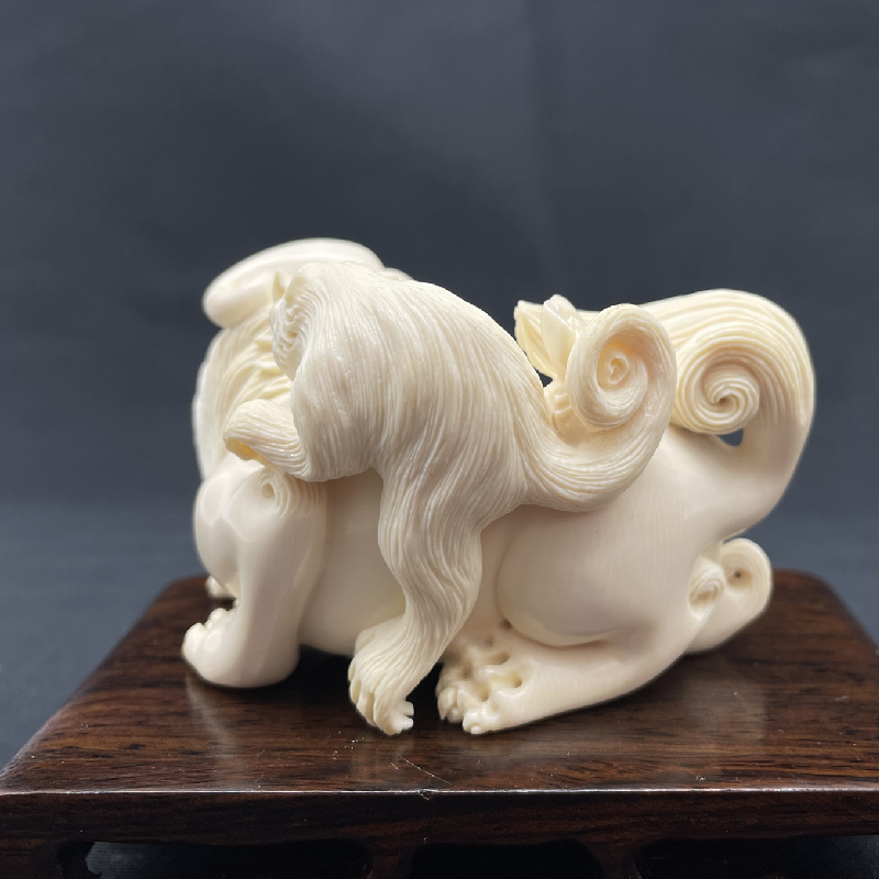 泓铭珠宝麒麟瑞兽猛犸象牙摆件