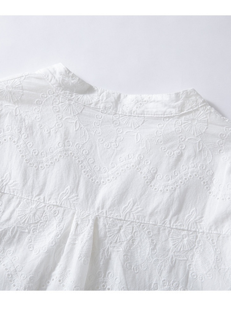 【100棉】可风各满绣镂空V领开衫63048·白色