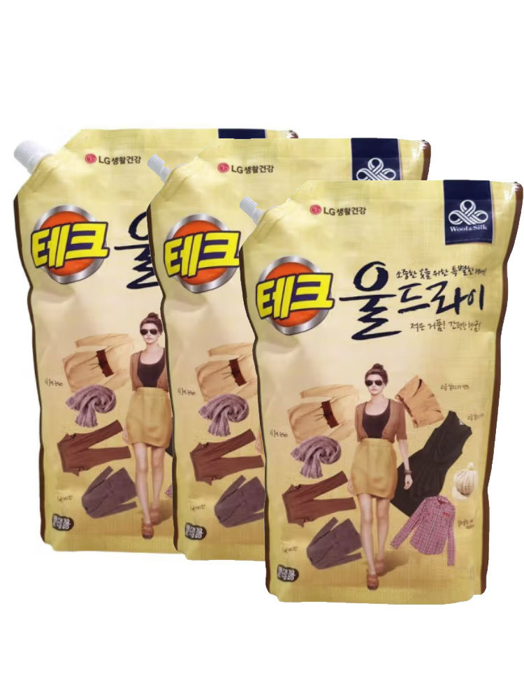 韩国进口LG真丝羊毛洗衣液1300ml*3袋