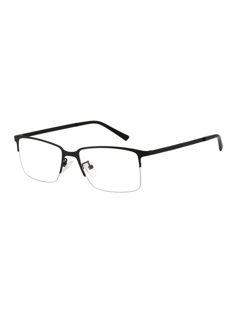 【可配置近视镜和老花镜】骊佳LJGOOD商务眼镜框时尚半框防蓝光眼镜架2296·黑色