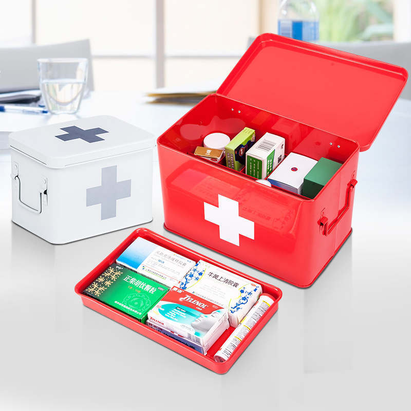 宝优妮医药箱家用儿童药收纳盒宝宝医用箱便携家庭药物药品小药箱白色