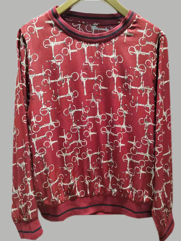 Rifugio Vo桑蚕丝圆领长袖衫S2261·红色