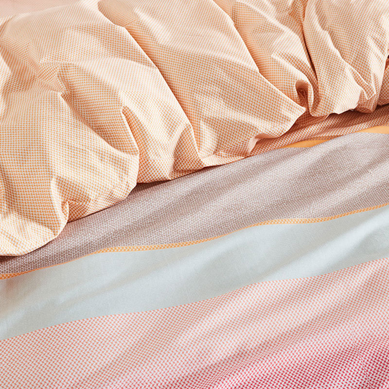 梦洁(MENDALE)家纺40支全棉四件套纯棉被套床单套件简约床上用品多款花色·橘调