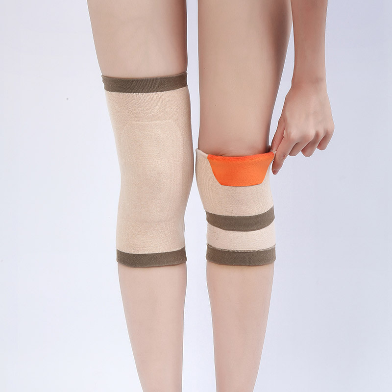 (2对装)羊毛护膝男女同款老寒腿膝盖关节保暖护膝·加绒长款(中灰色+肤色)