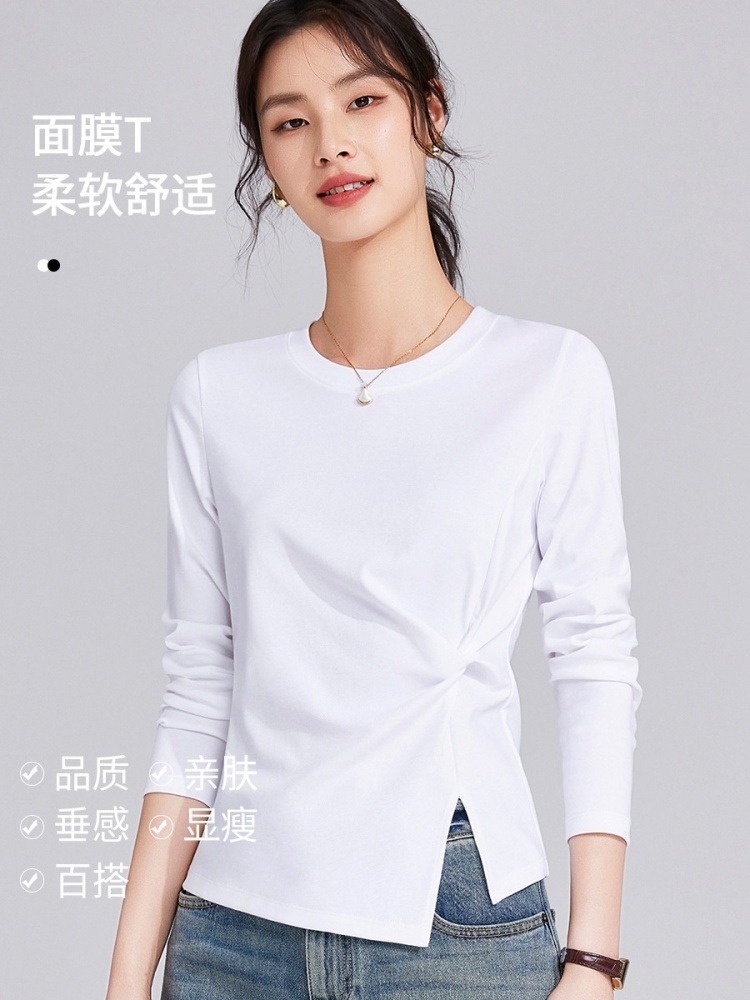 【90罗纹棉】修娴纽结收腰T恤M898·天蓝色