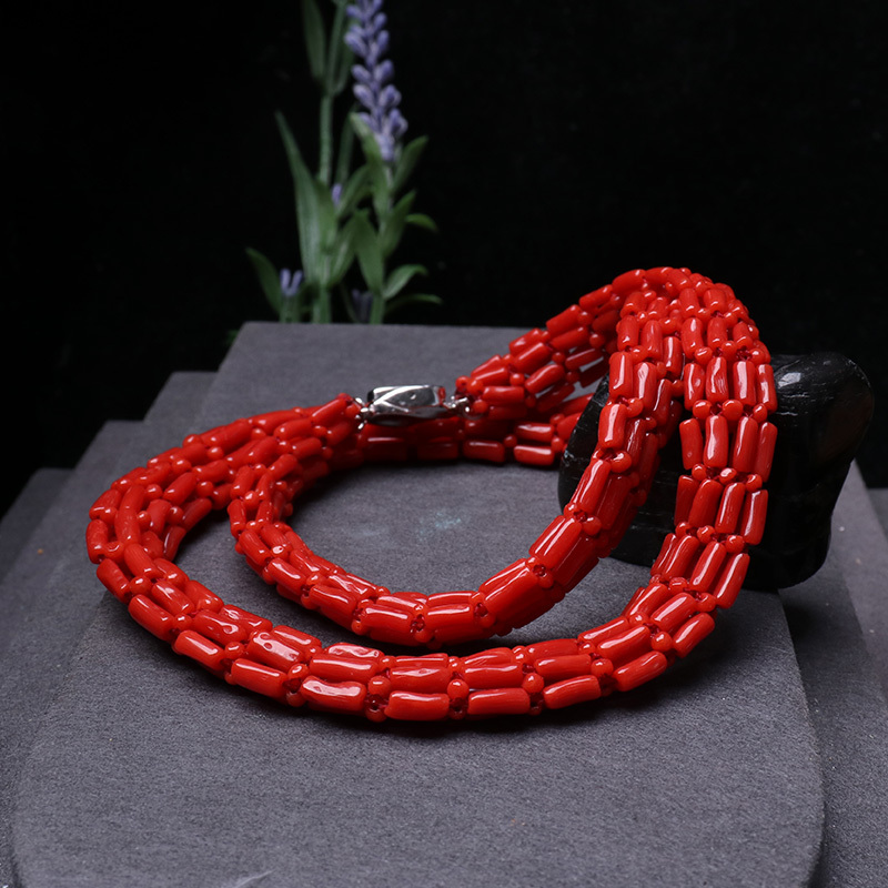 映时红珊瑚手工编富贵高雅 项链