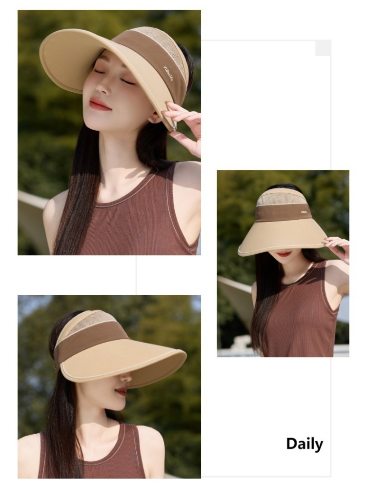 玖策加宽大帽檐透气网面空顶帽B6-1-1-M3498·紫色