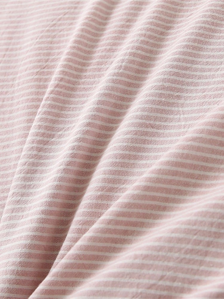 2只全棉简约条纹款荞麦枕头枕芯·粉色