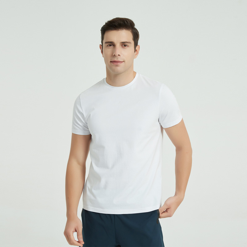 [质 数]男圆领净色短袖T恤·白色