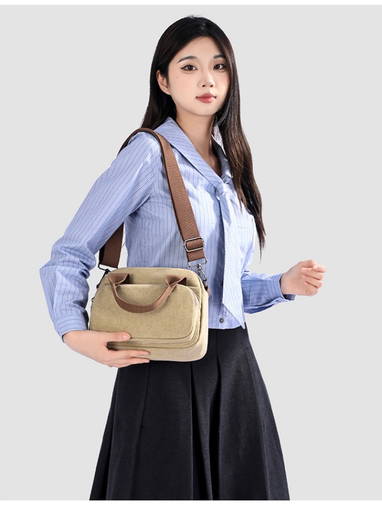 KVKY简约撞色贝壳帆布包1735·黑色