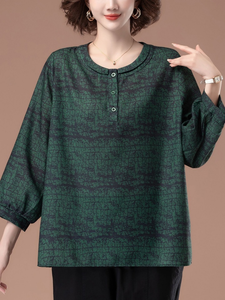 凯诗帕墨绿显瘦七分袖衬衫6461·墨绿