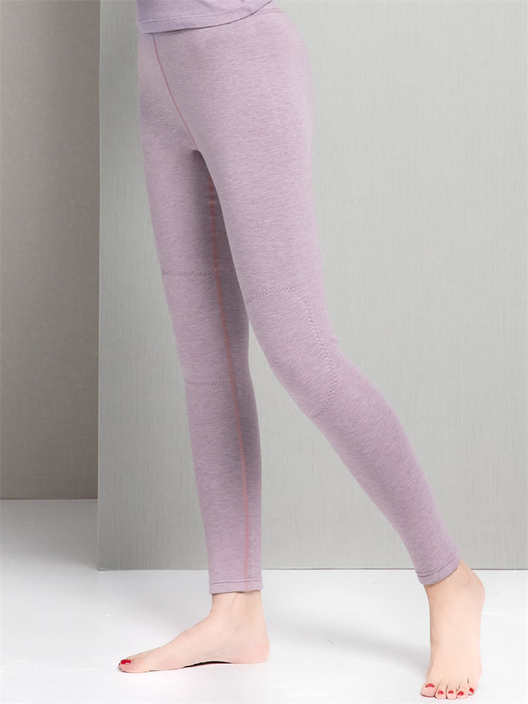 纤丝鸟保暖裤系列女士柔暖加厚护膝裤·紫红色