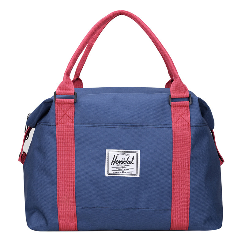 (特价款)时尚撞色男女通用大容量手提行李短途旅行时尚休闲包·蓝色