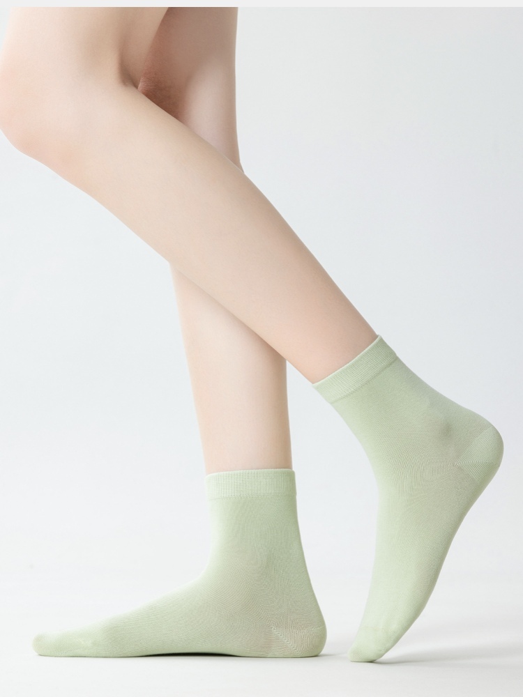 【95新疆棉】7双棉悟女士40支春夏7A抗起球中筒袜8898·颜色随机