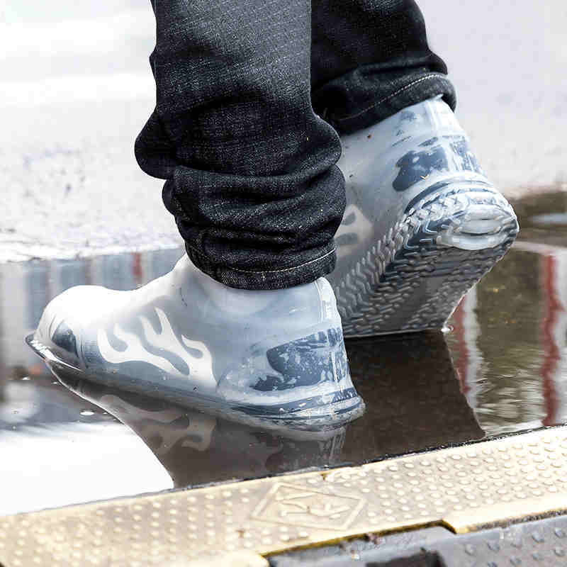 宝优妮硅胶雨天鞋套防水防滑加厚耐磨雨鞋套便携雨鞋套·L码DQ9169-6
